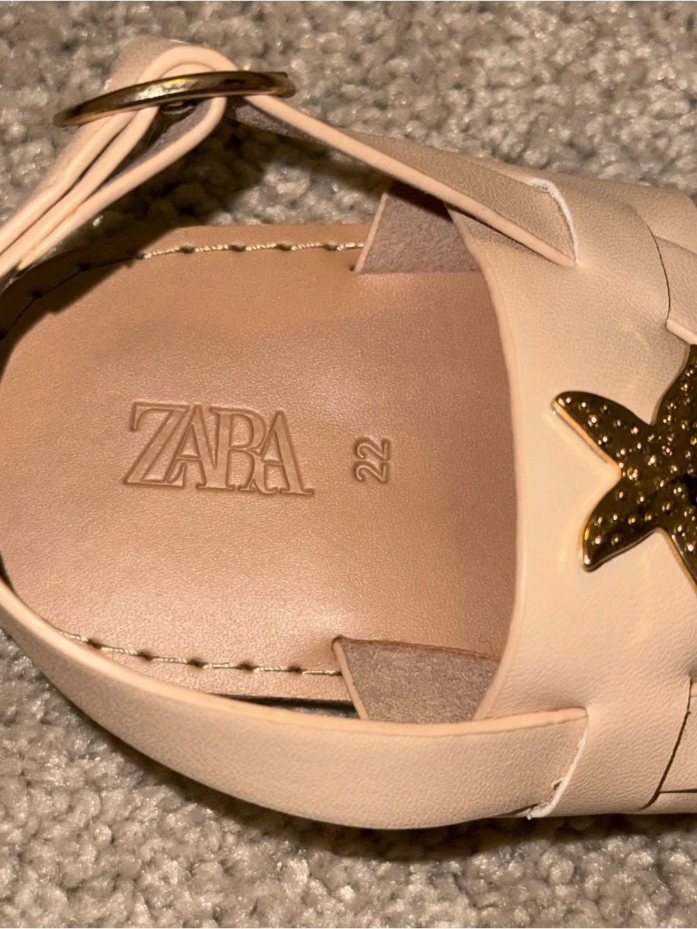 ZARA Kids Girls Starfish Sandals Size 22
